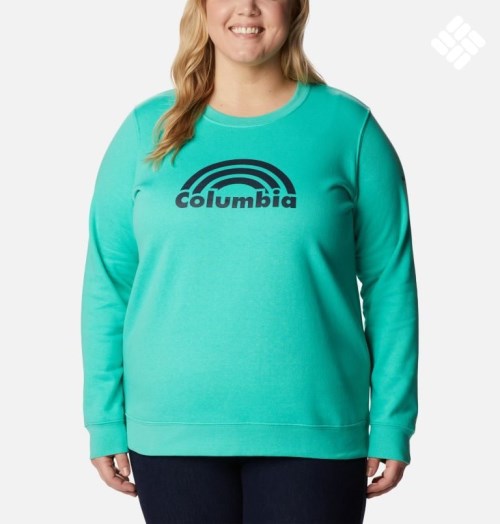 Hanorace Columbia Trek Graphic Crew Dama Turcoaz | Plus Size ERZ89SA1M